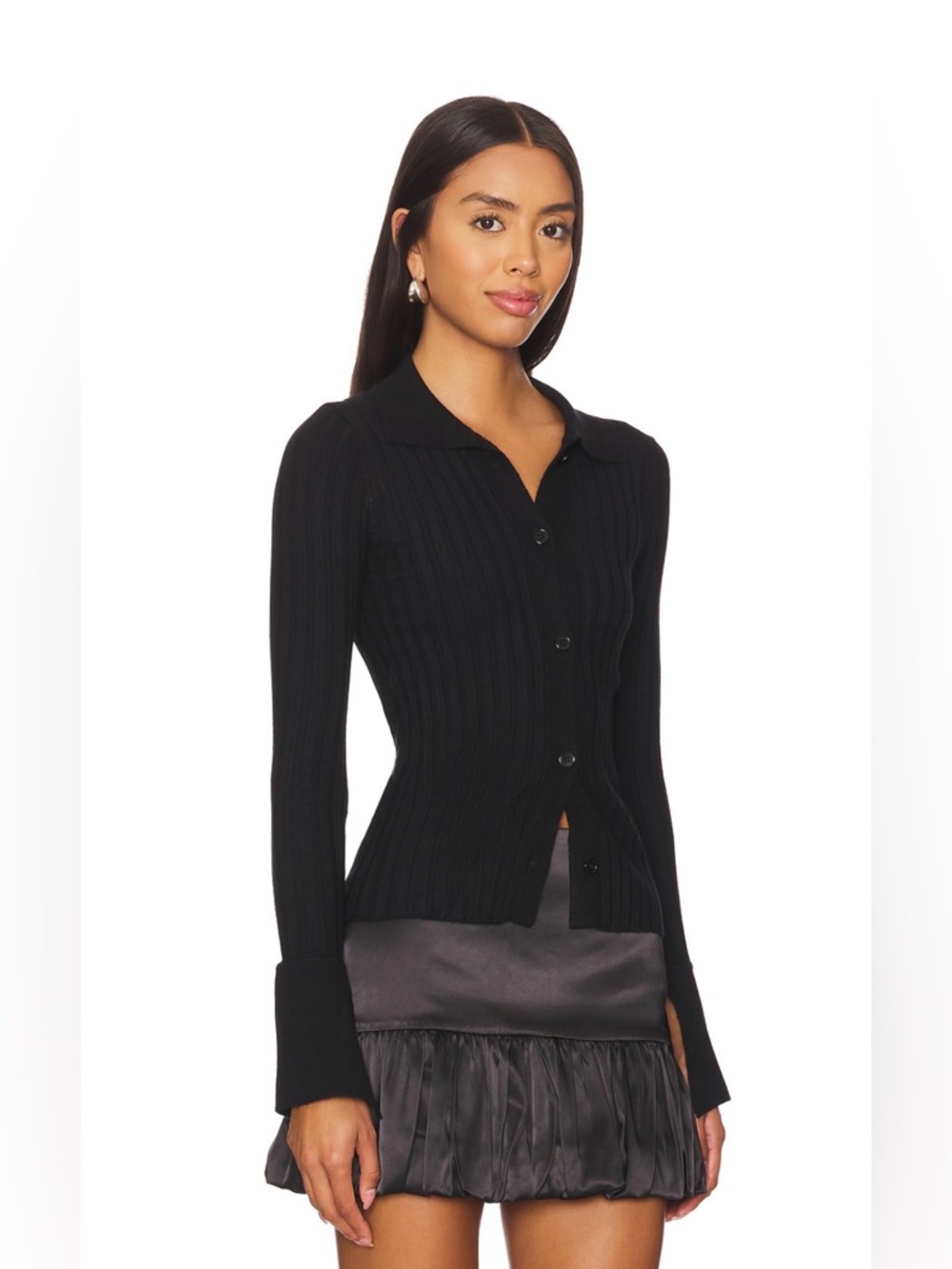More To Come Brandy Button Front Sweater in Black size XS - Picture 2 of 9